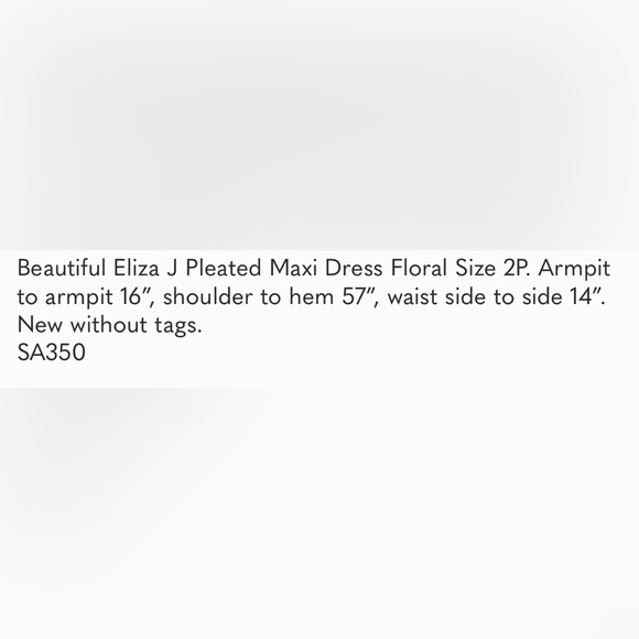 Eliza J Pleated Maxi Dress Floral Size 2P - Picture 8 of 8